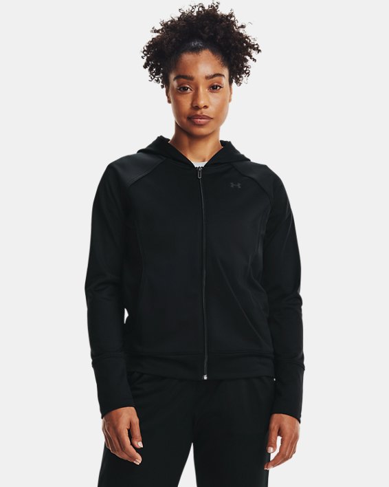 Damen UA Jacke aus Trikotstoff, Black, pdpMainDesktop image number 0